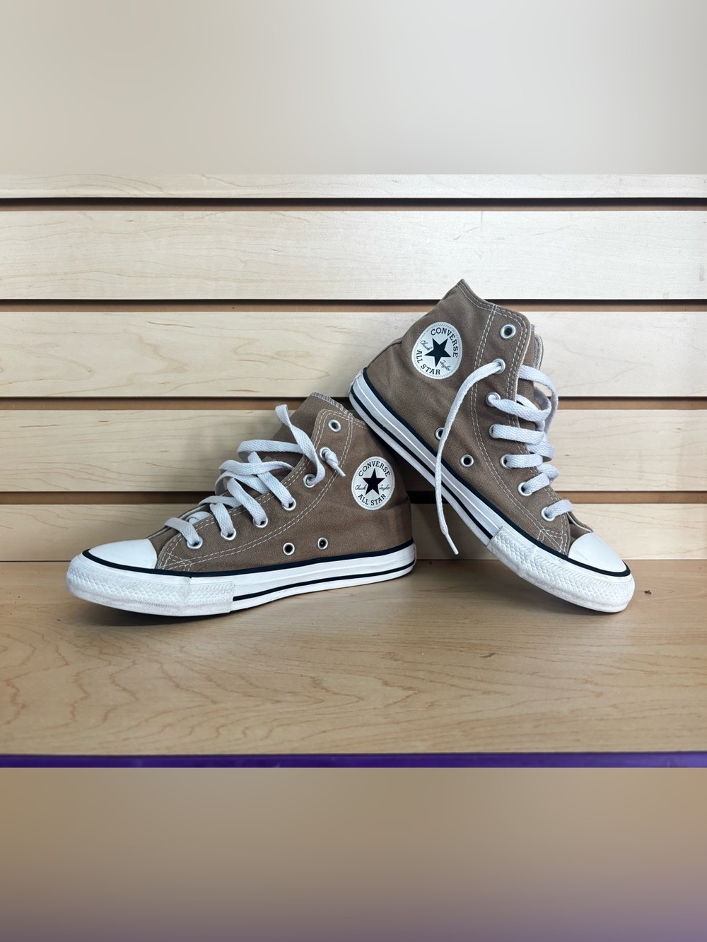 Converse Kids' Chuck Taylor All Star High Top Sneakers - Taupe with White